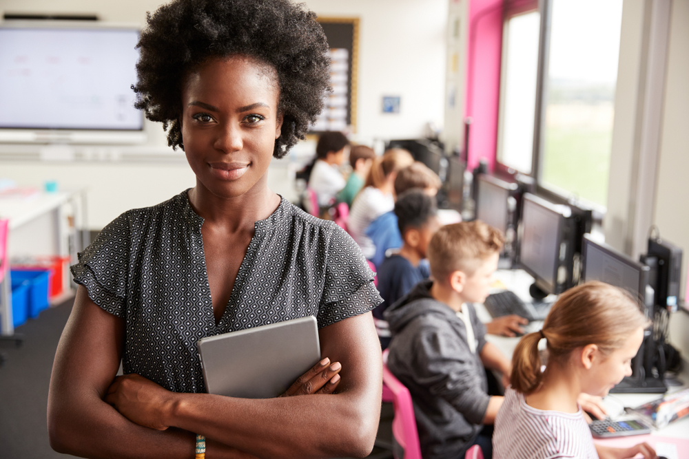 Black educator in classroom