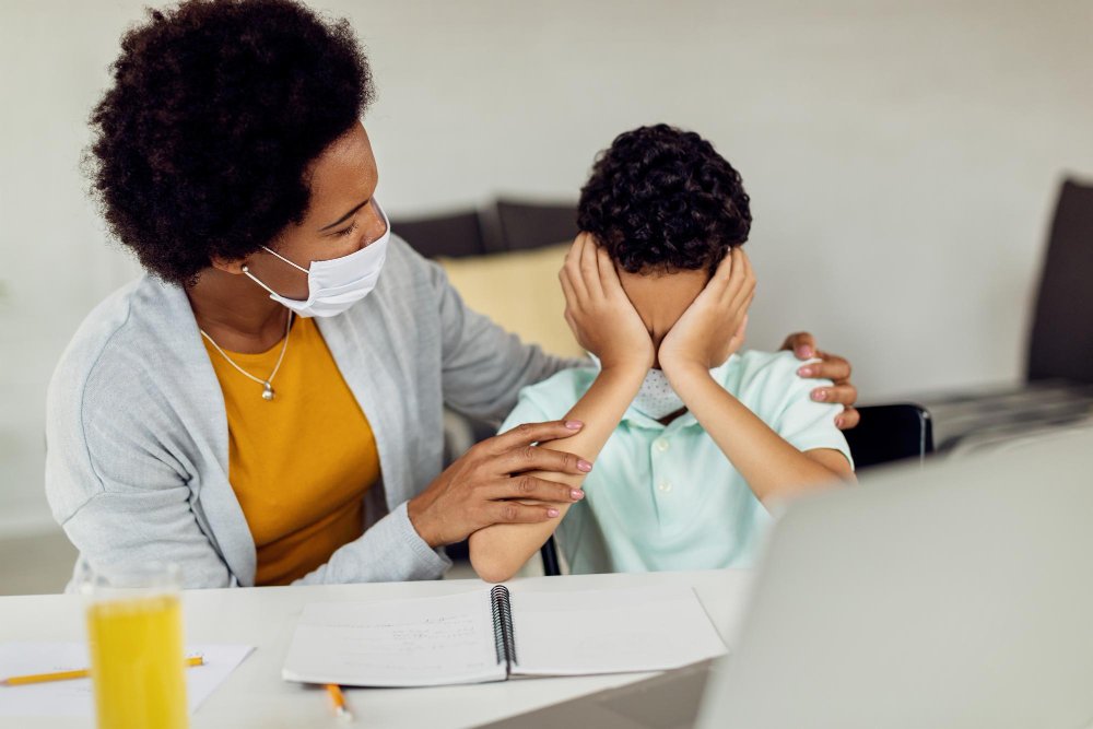 Teacher helping a bullied child